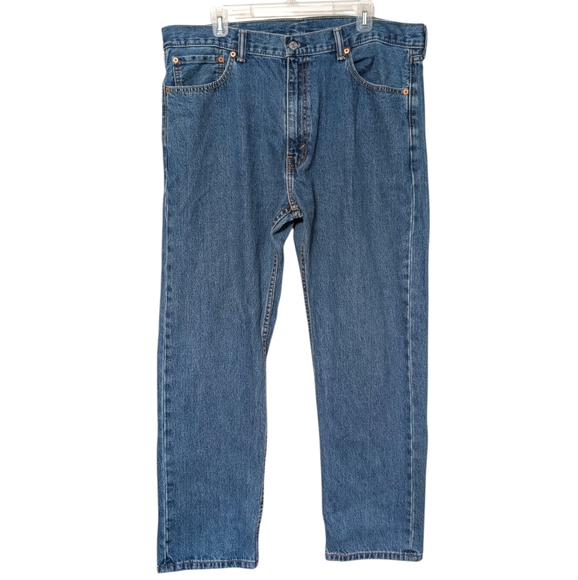 Levi's 505 Regular Fit Blue Medium Stonewash Denim Cotton Jeans Men's Size 40x32 - Picture 1 of 9